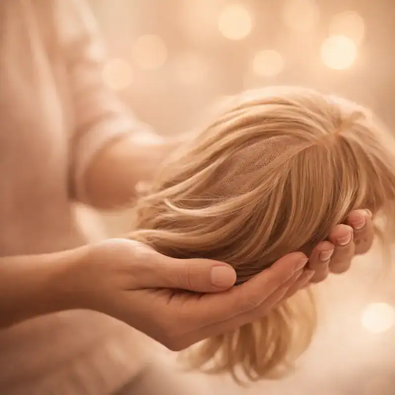 Femeie cu perucă medicală — încredere și demnitate după chimioterapie